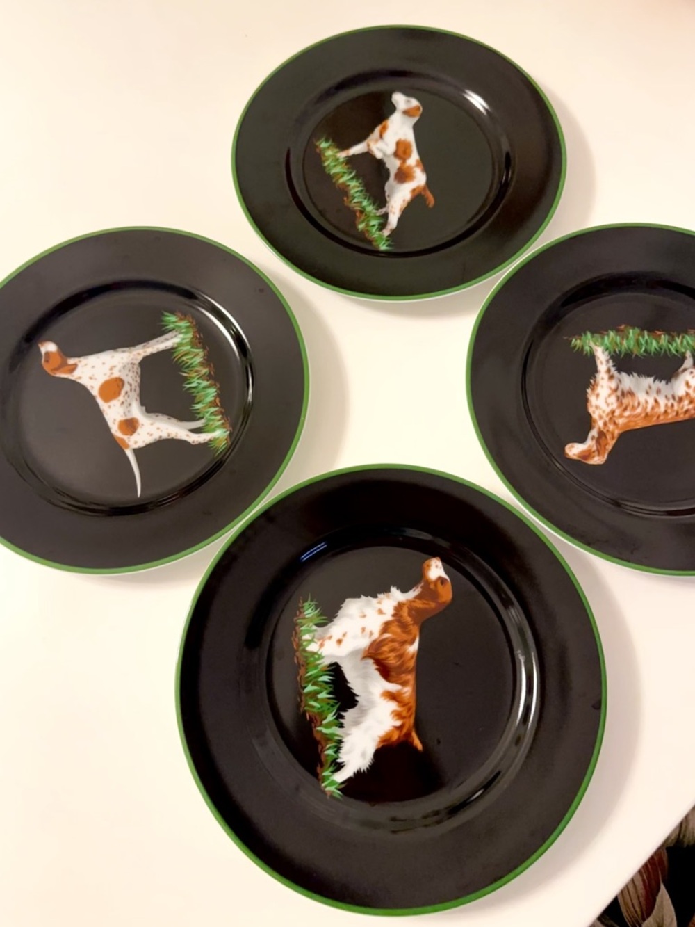 Hand painted authentic Set of Four Tiffany & Co. Porcelain Plates